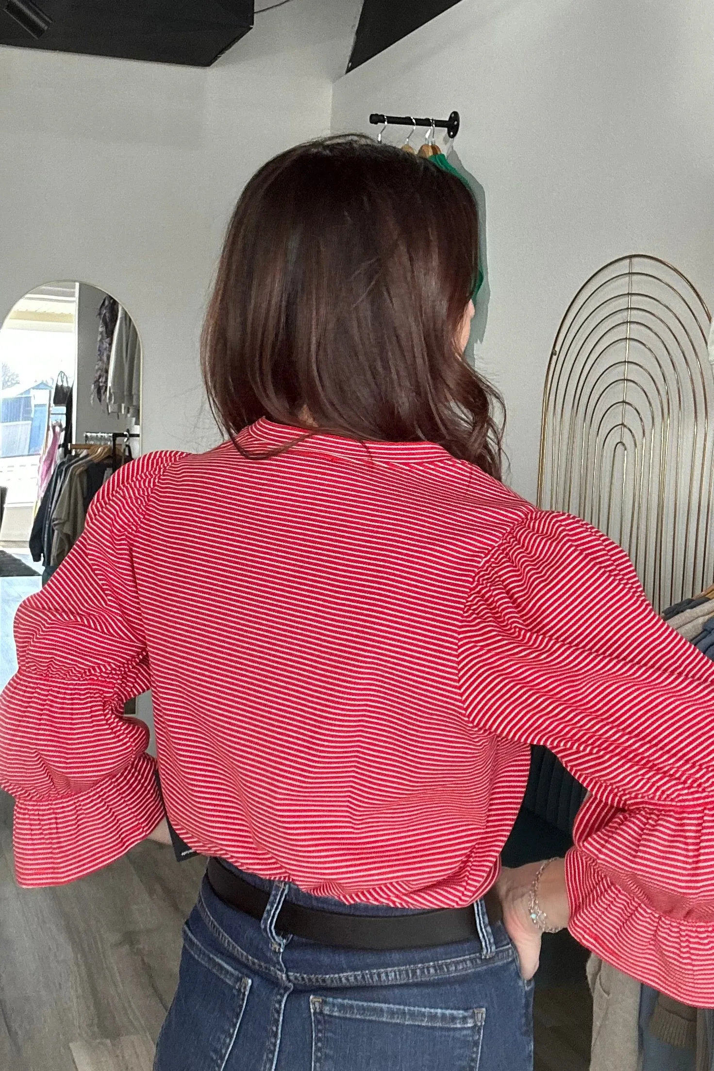 Mel Striped V-Neck