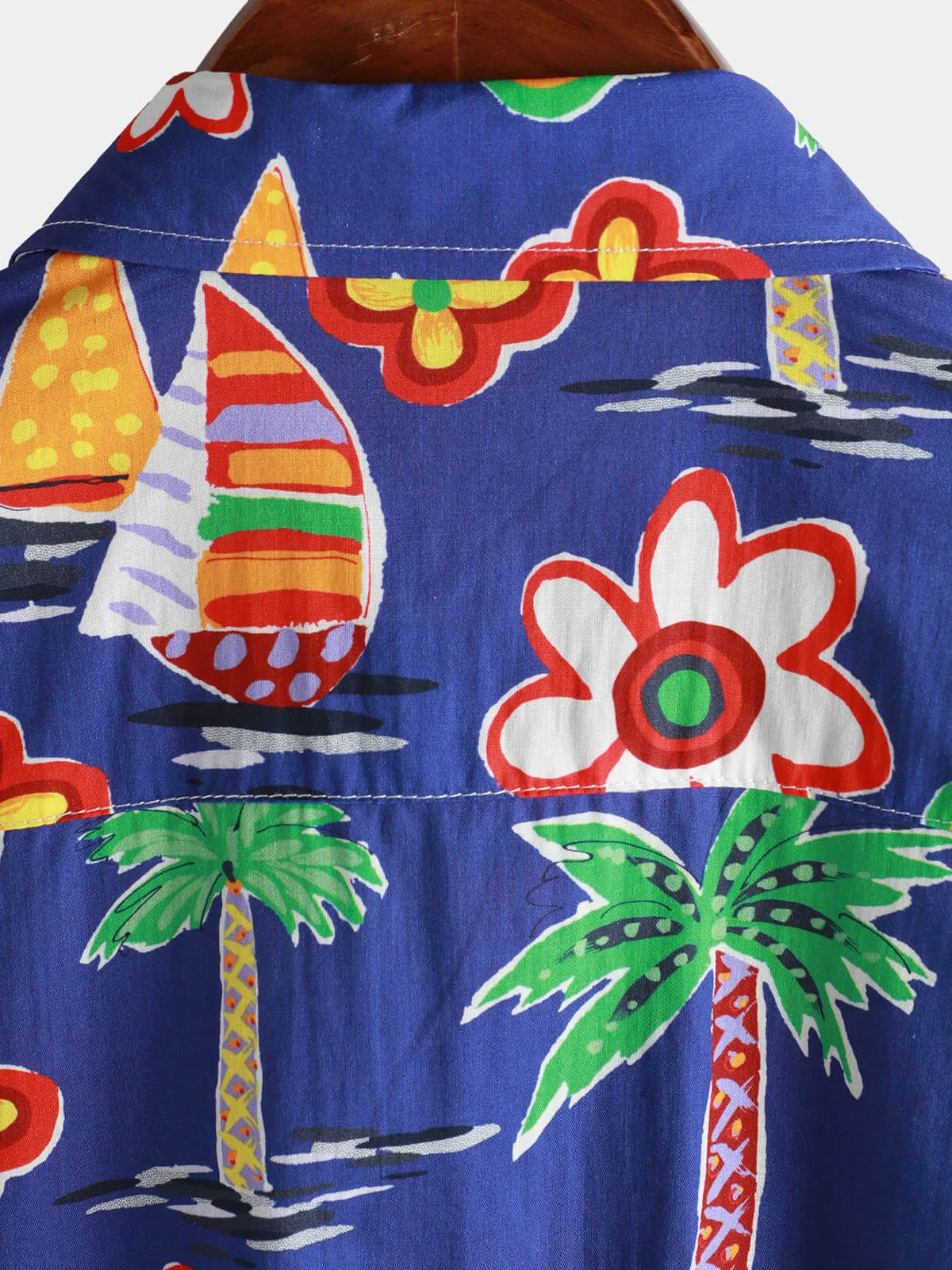 Men‘s 100% Cotton Tropical Summer Beach Short Sleeve Button Shirt