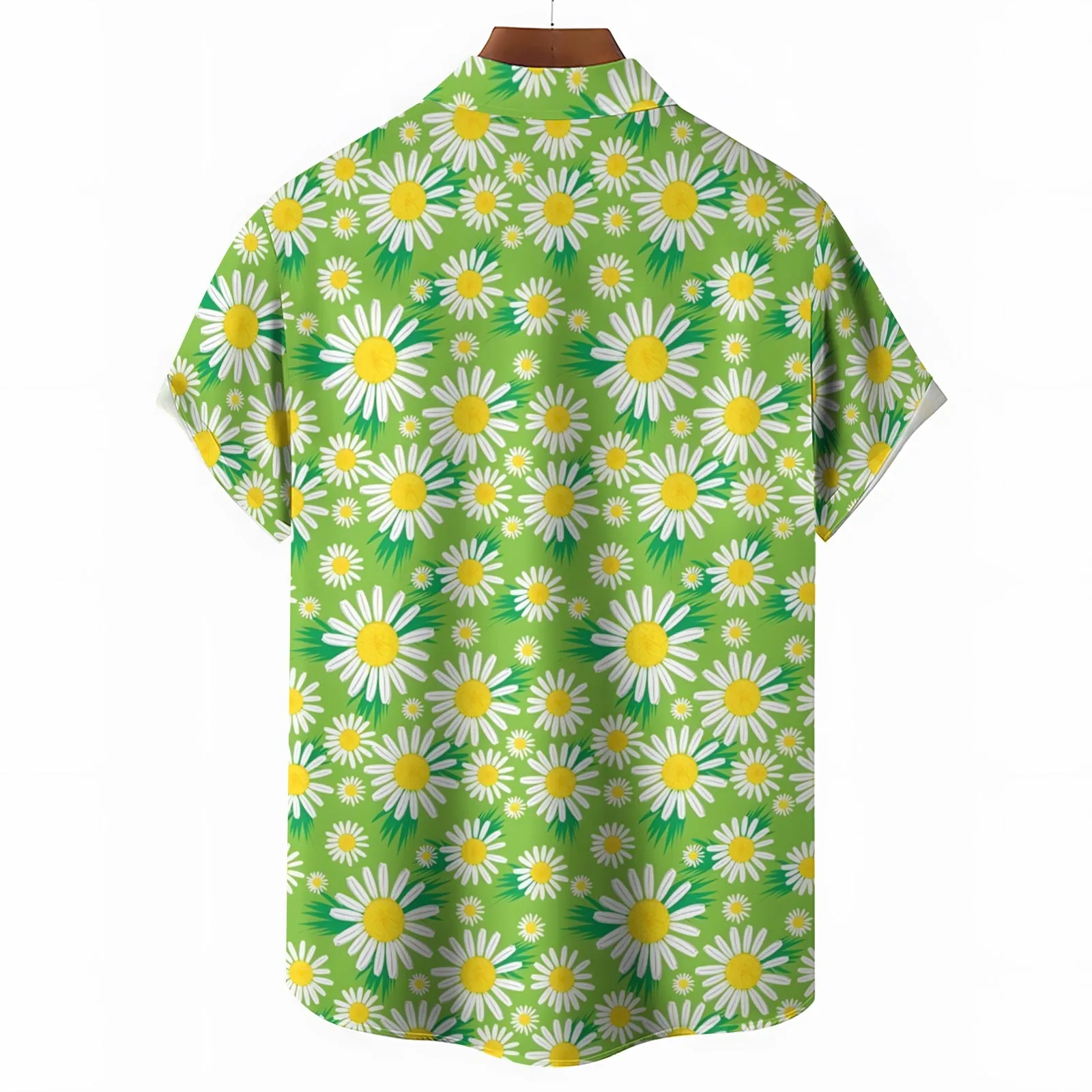 Men's Daisy Print Hawaiian Casual Short Sleeve Shirt 2404000537