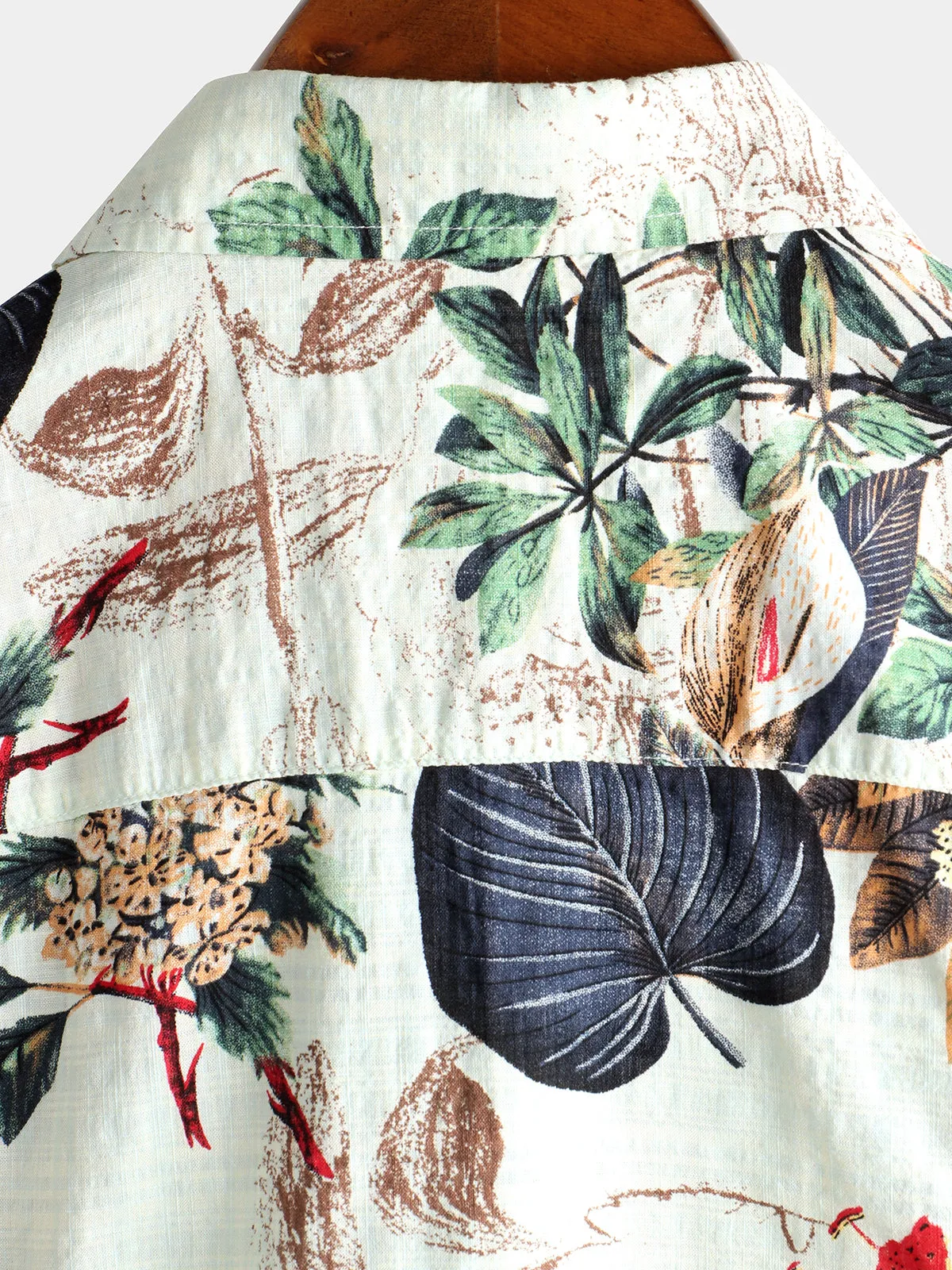 Men's Floral Cotton Tropical Hawaiian Plant Shirt
