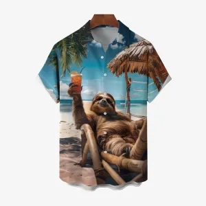 Men's Hawaiian beach print shirt 2409000393