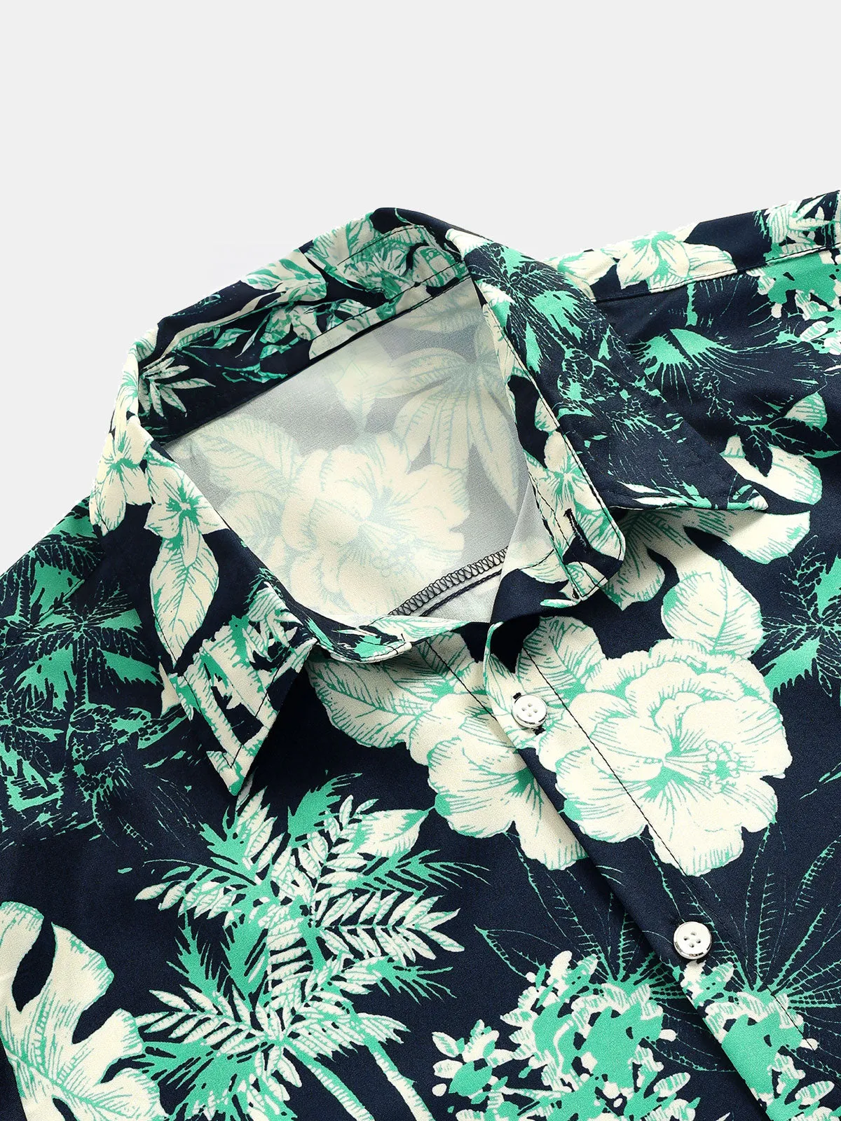 Men's Hawaiian Beach Tropical Print Short Sleeve Shirt