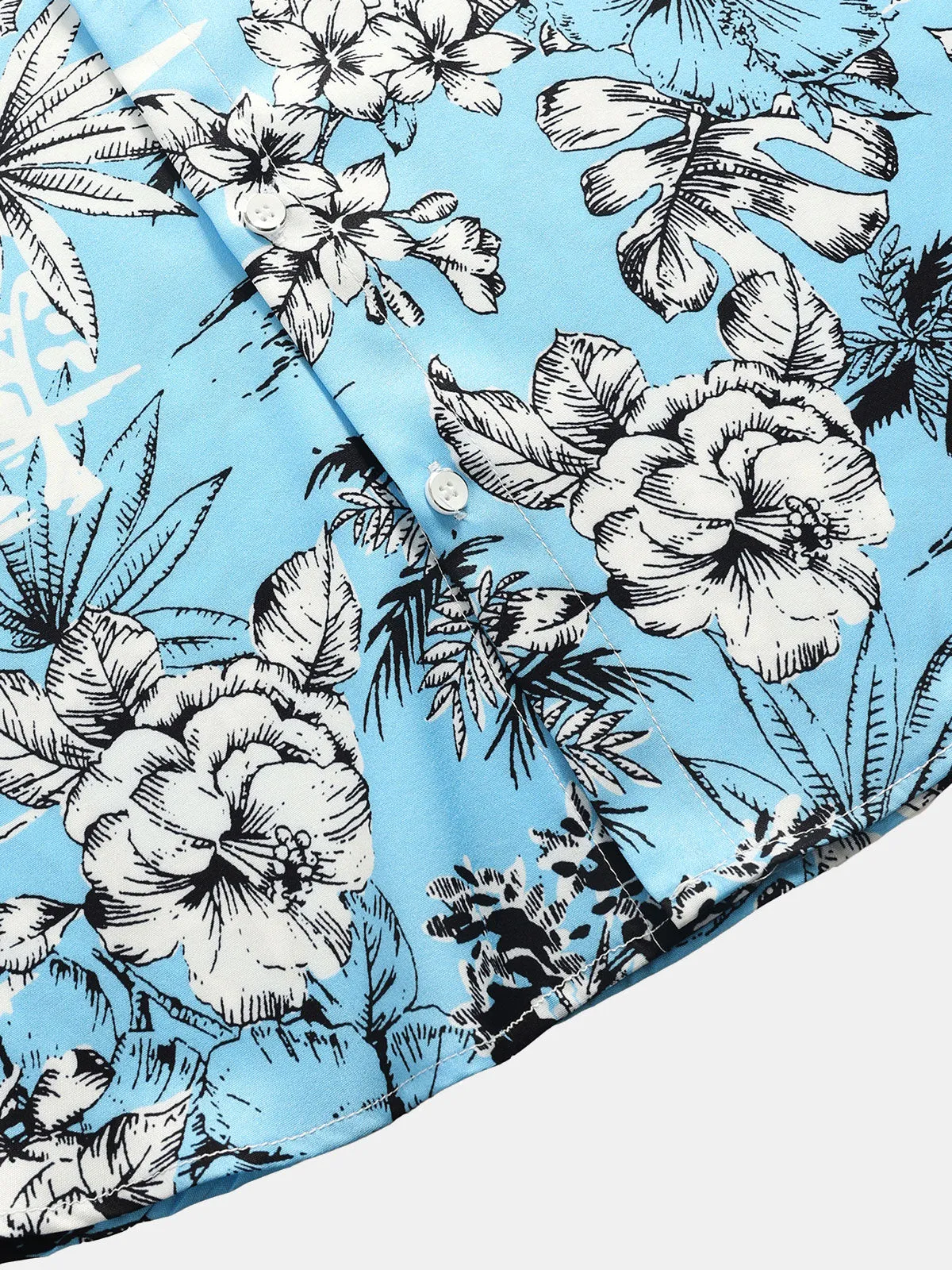 Men's Summer Holiday Tropical Print Button Up Hawaiian Short Sleeve Shirt