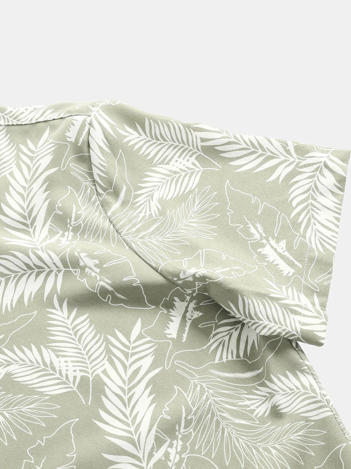 Men's Summer Tropical Print Beach Button Up Short Sleeve Shirt
