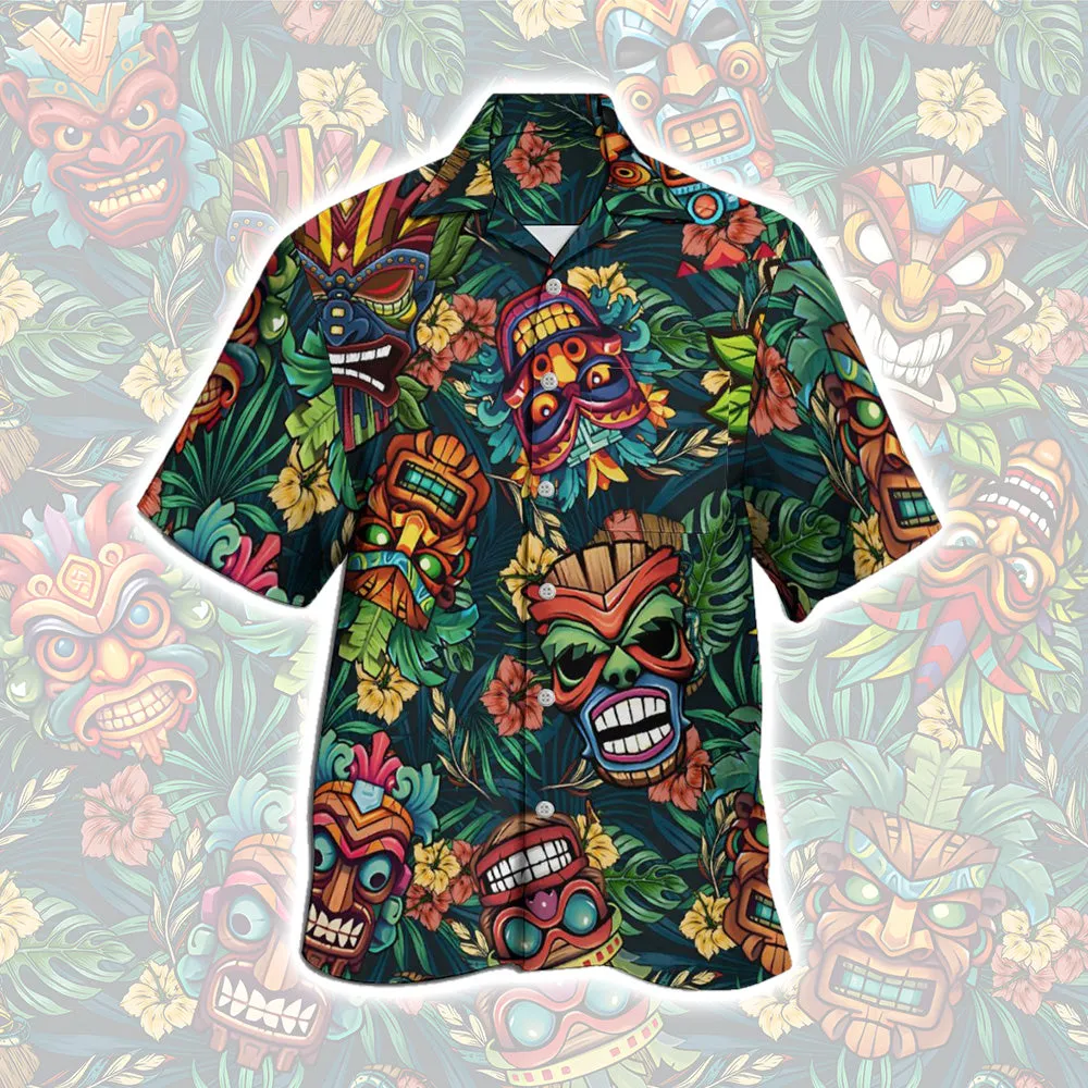 Men's TIKI Art Casual Short Sleeve Shirt 2312000359
