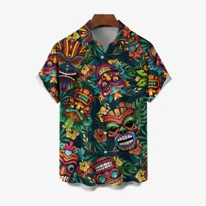 Men's TIKI Art Casual Short Sleeve Shirt 2312000359