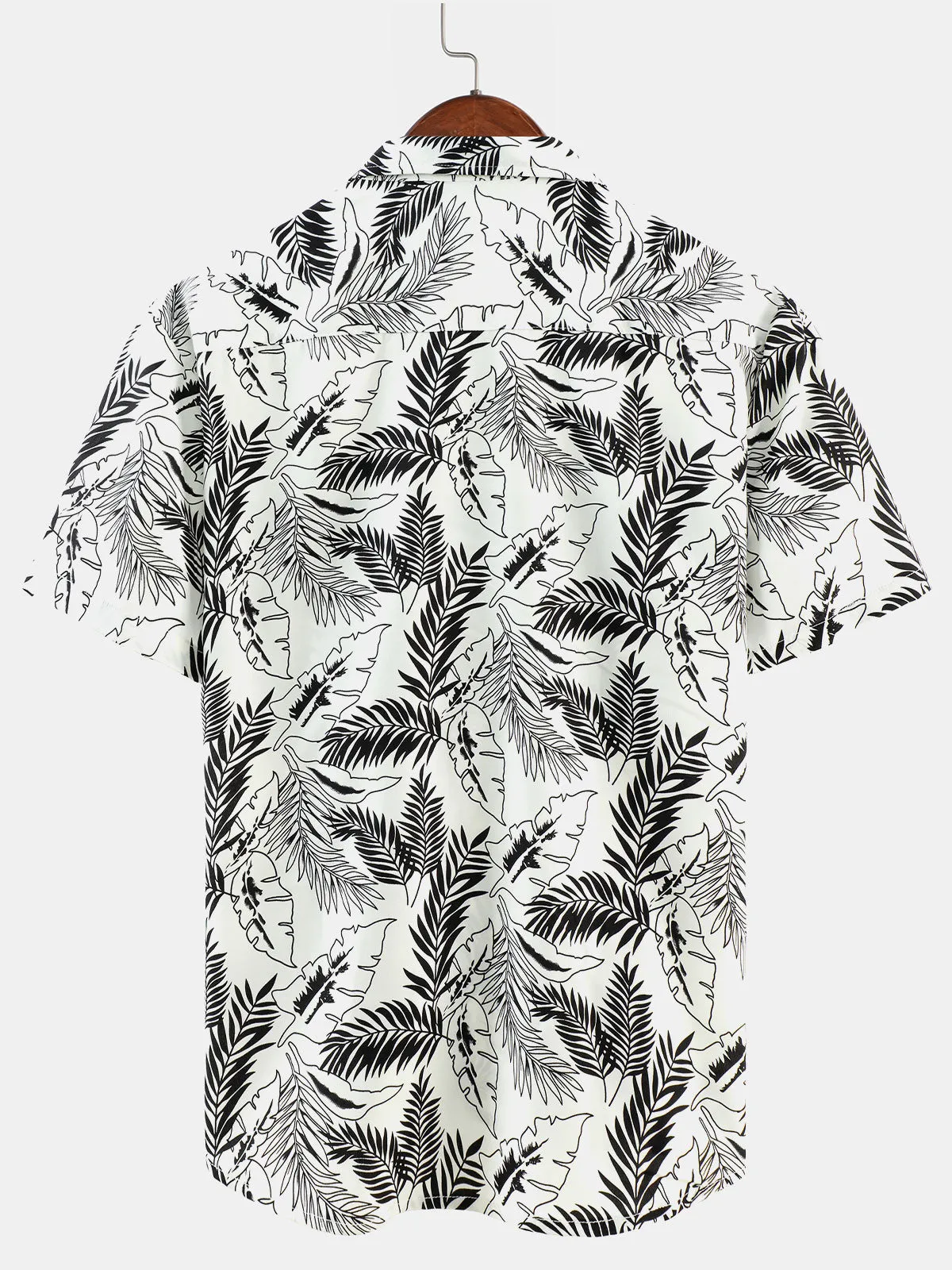 Men's Tropical Print Beach Summer Short Sleeve Shirt