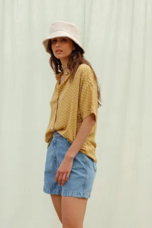Mia Polka Dot Shirt Mustard