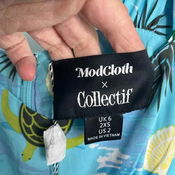 ModCloth x Collectif Turtle Bay Social Swing Dress Size 6UK= 2US NWT