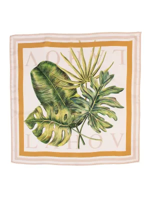 Monstera Print Silk Scarf