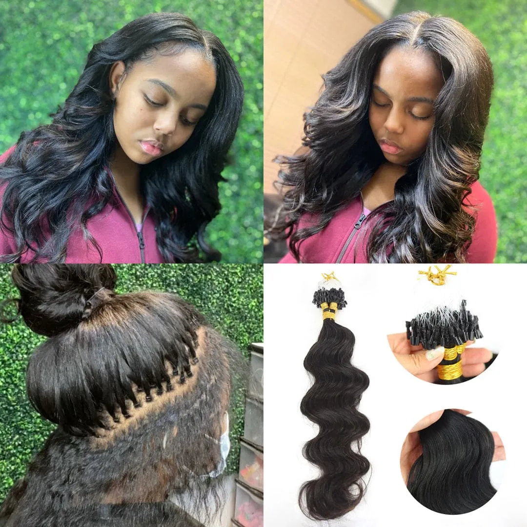 Natural Color Body Wave Micro Loop Hair Extension
