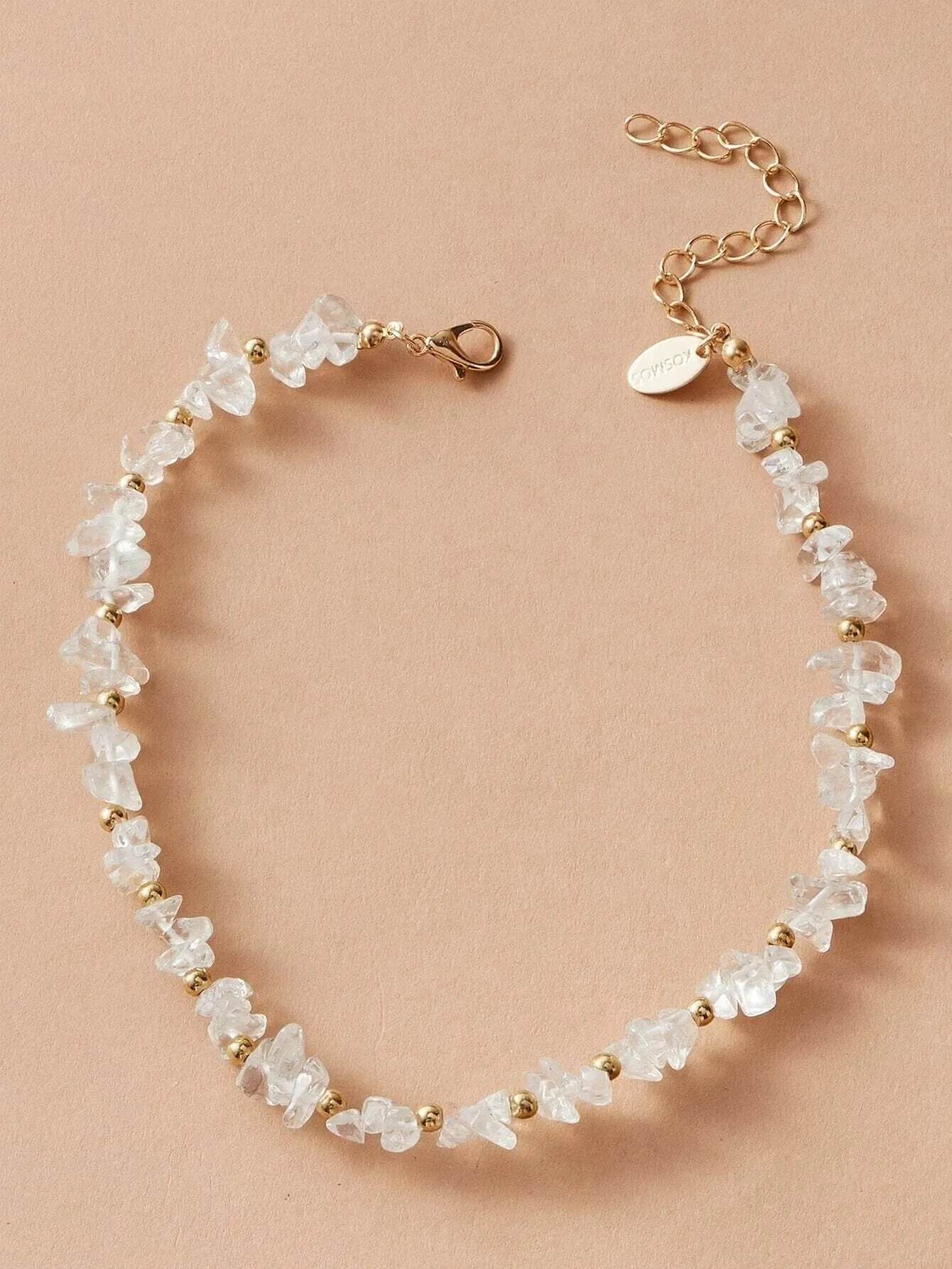 Natural Milky White Quartz Necklace, Minimalist Gem Nugget Choker Necklace, Bridal Genuine Gem Necklace