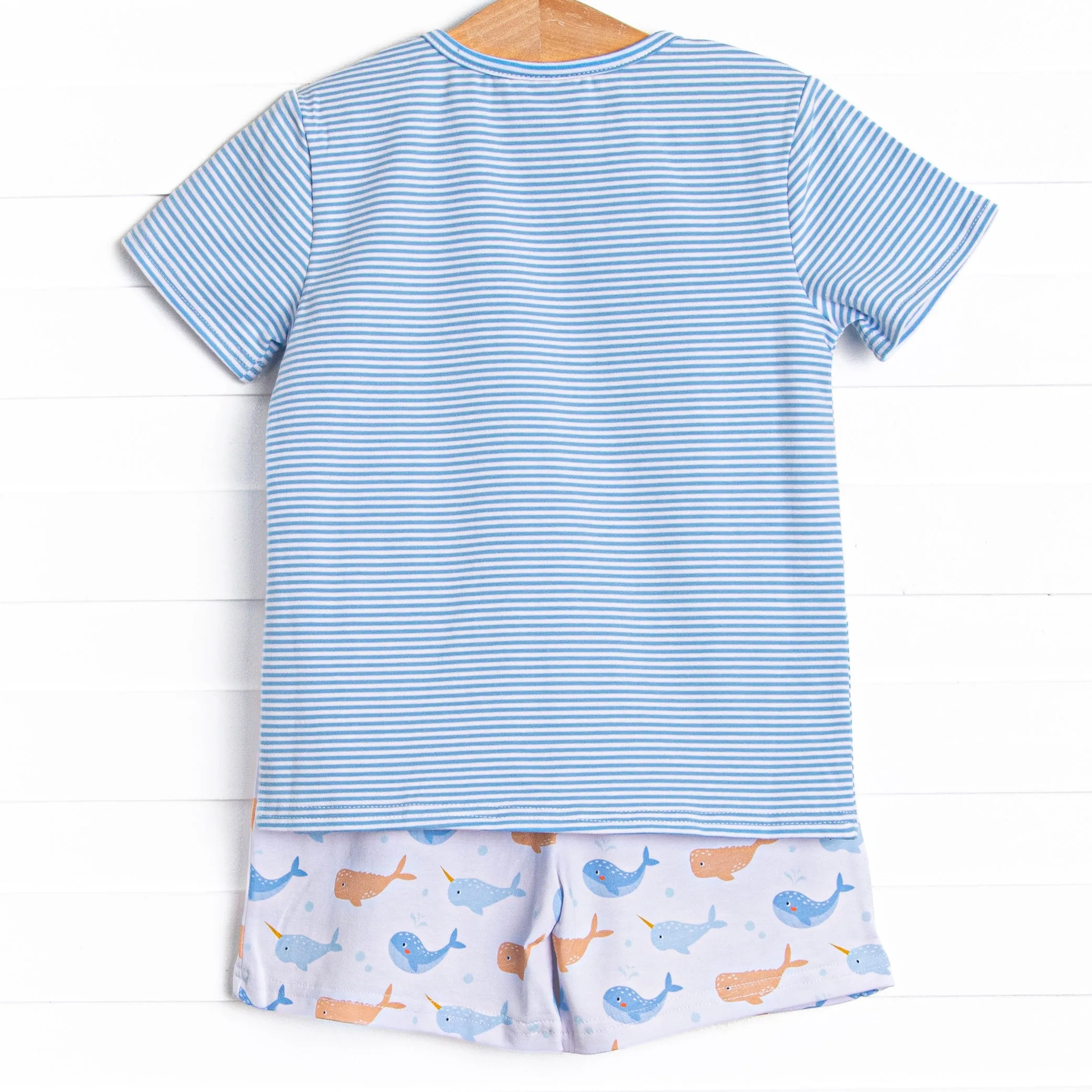 Norman Narwhal Short Set, Blue