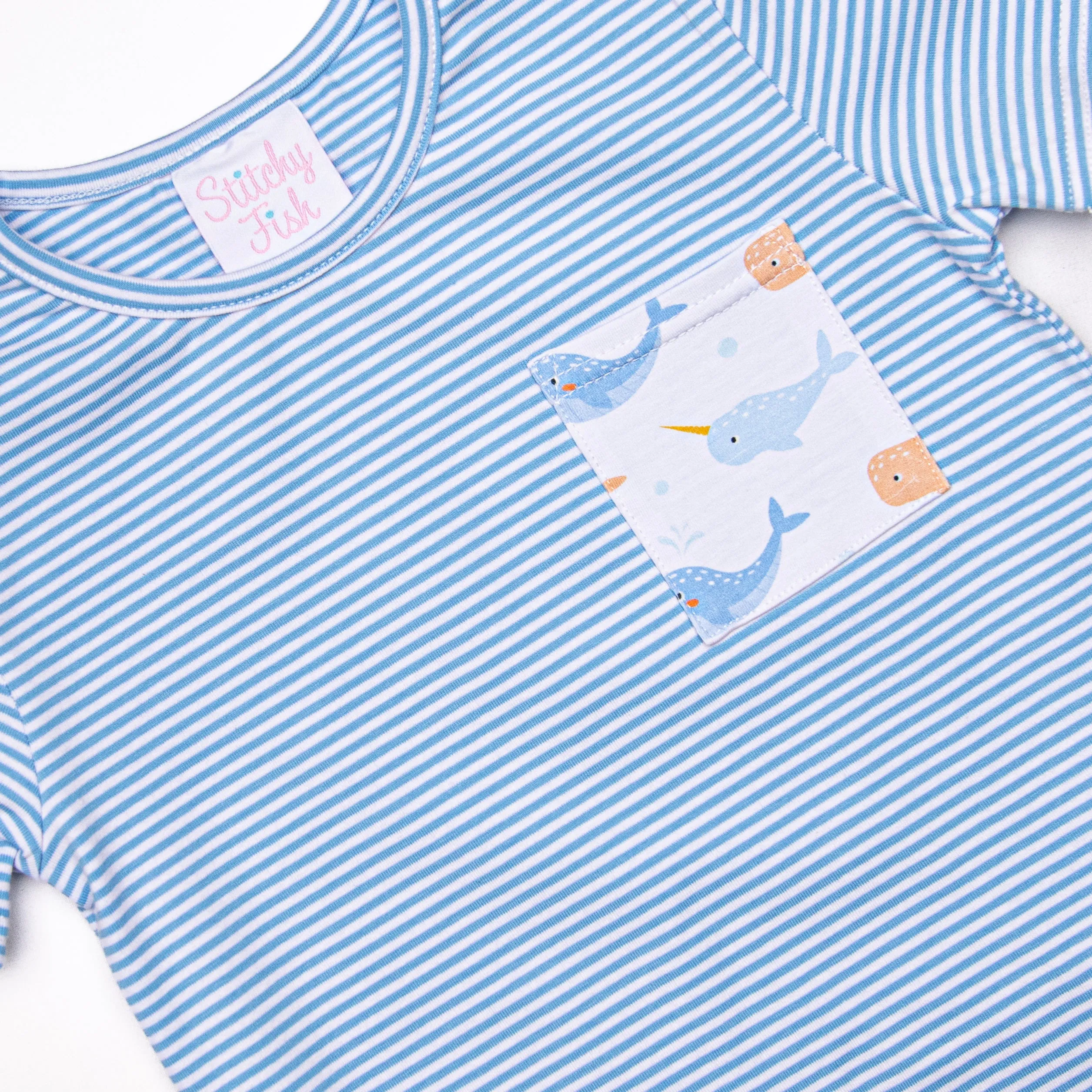Norman Narwhal Short Set, Blue