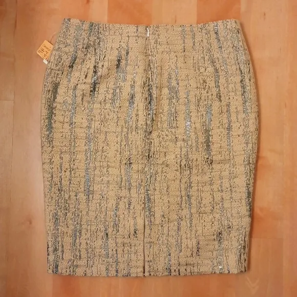 NWT, Badgley Mischka Metallic Tweed Skirt