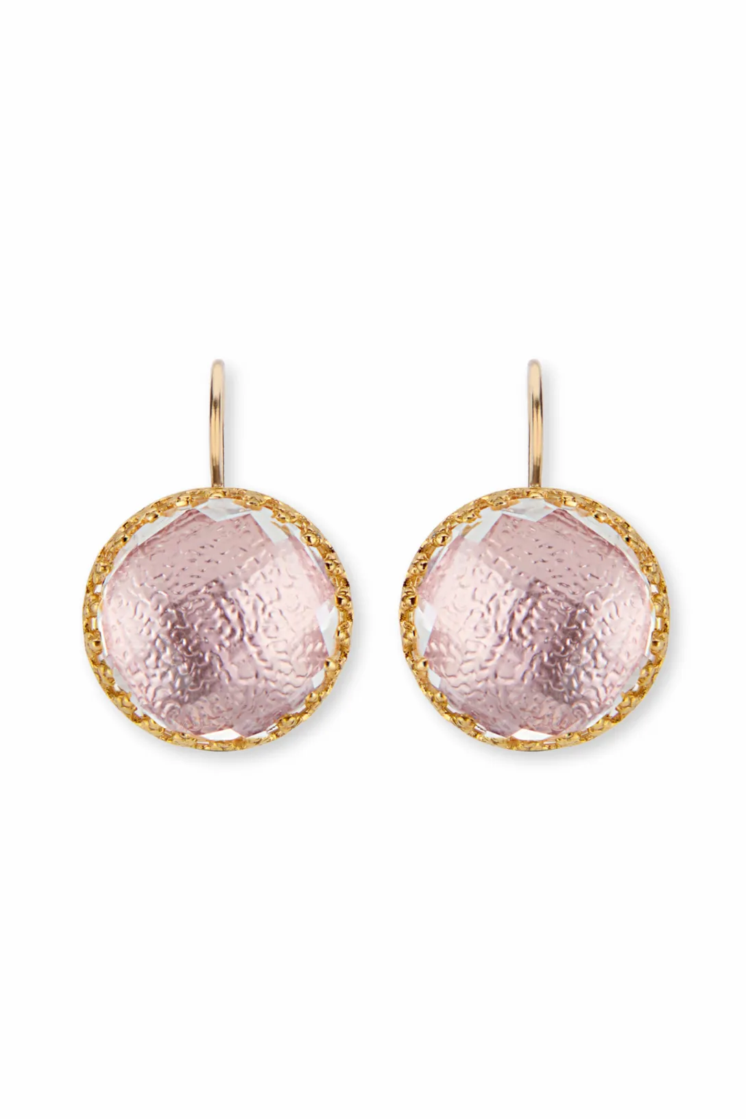 Olivia Button Earrings | 18K Yellow Gold Wash/Blush