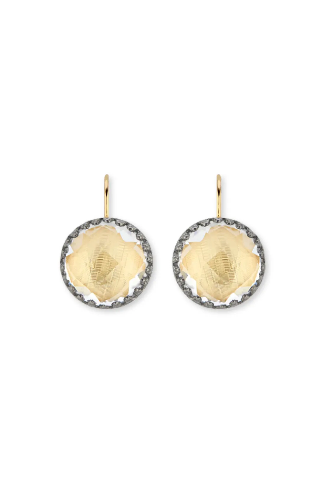 Olivia Button Earrings | Black Rhodium / Sancerre
