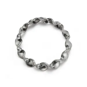 On The Edge Diamond and Oxidized Sterling Silver Bracelet