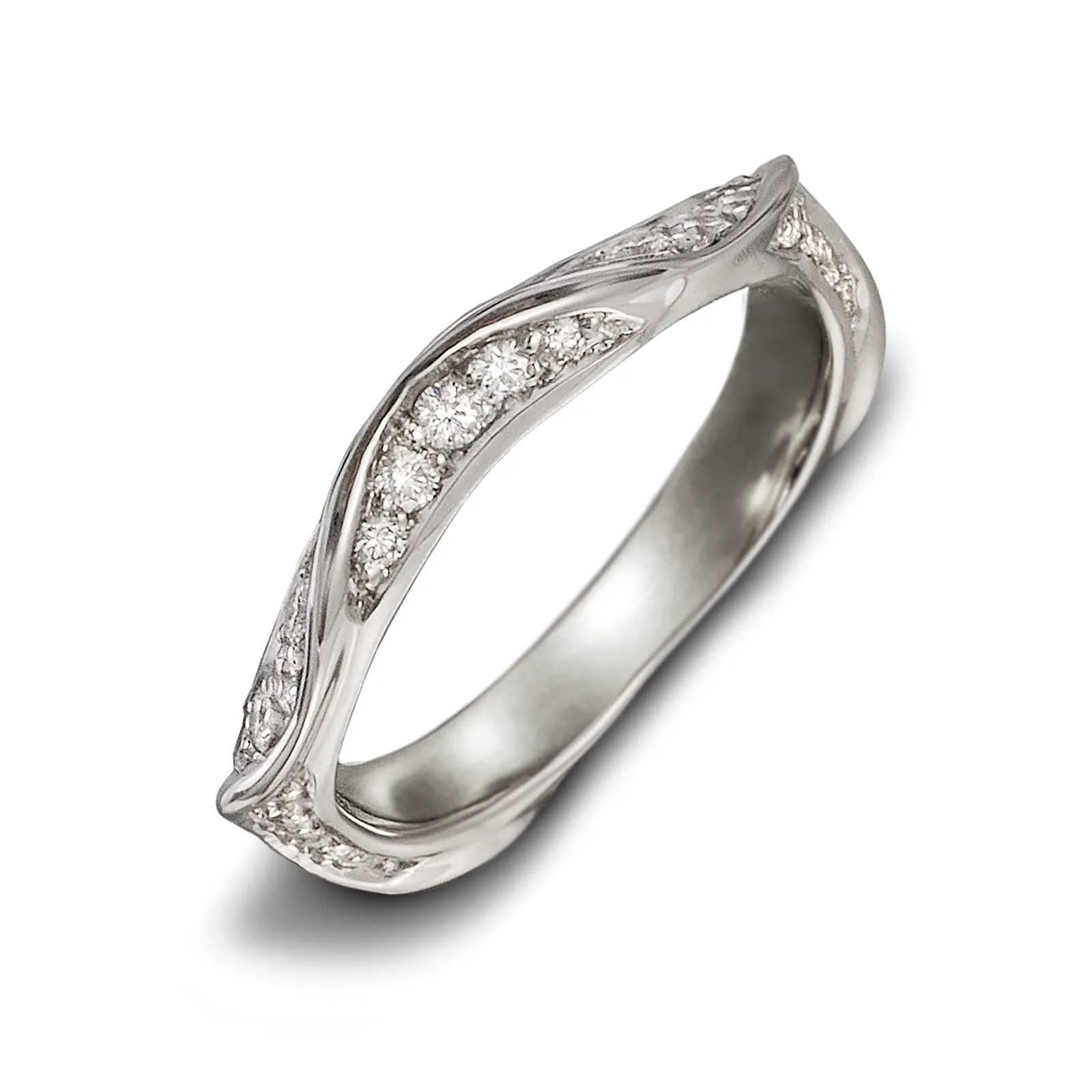 On the Edge Diamond and White Gold Ring