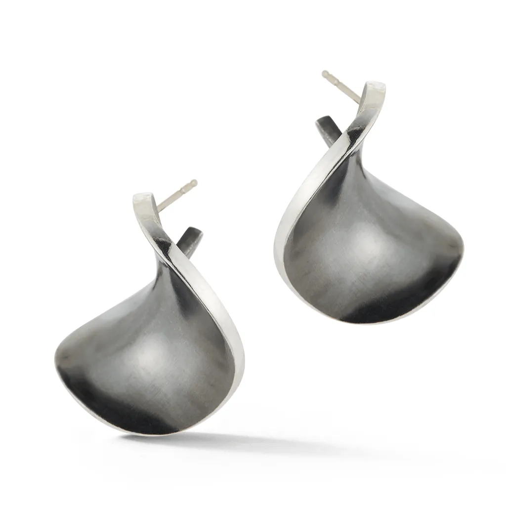 On The Edge Oxidized Sterling Silver Earrings