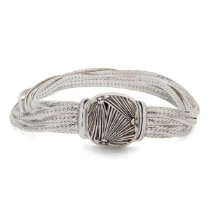 Orogento Seven Strand Liquid Chain Bracelet in Sterling Silver with Sunray Clasp