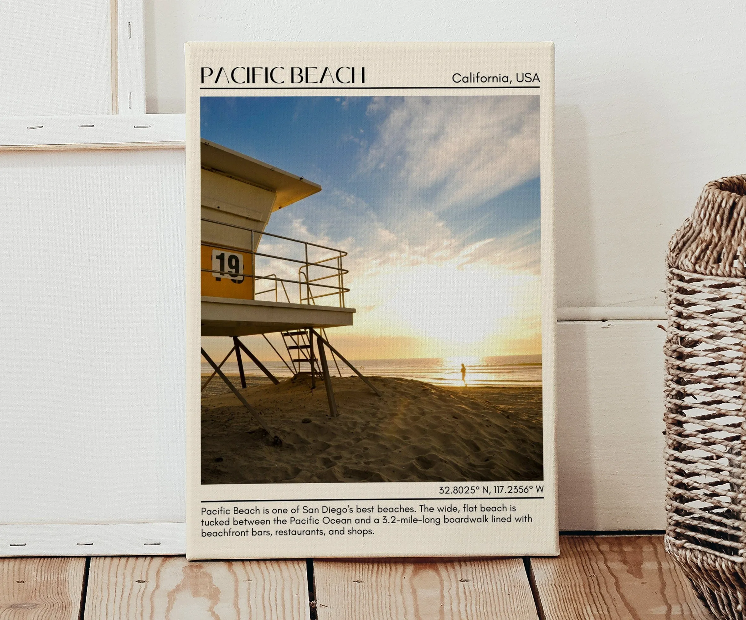 Pacific Beach San Diego Travel Poster, USA