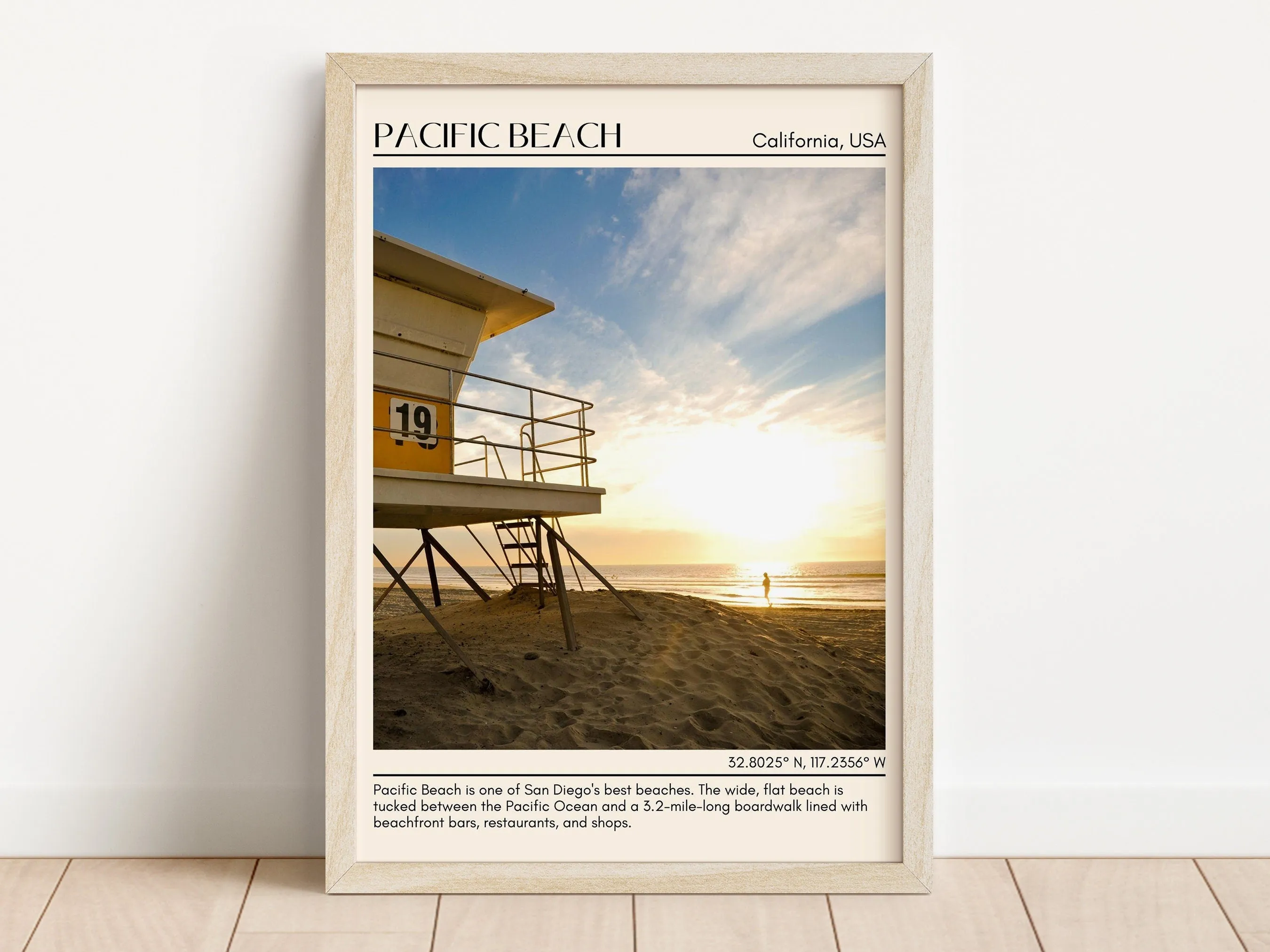 Pacific Beach San Diego Travel Poster, USA