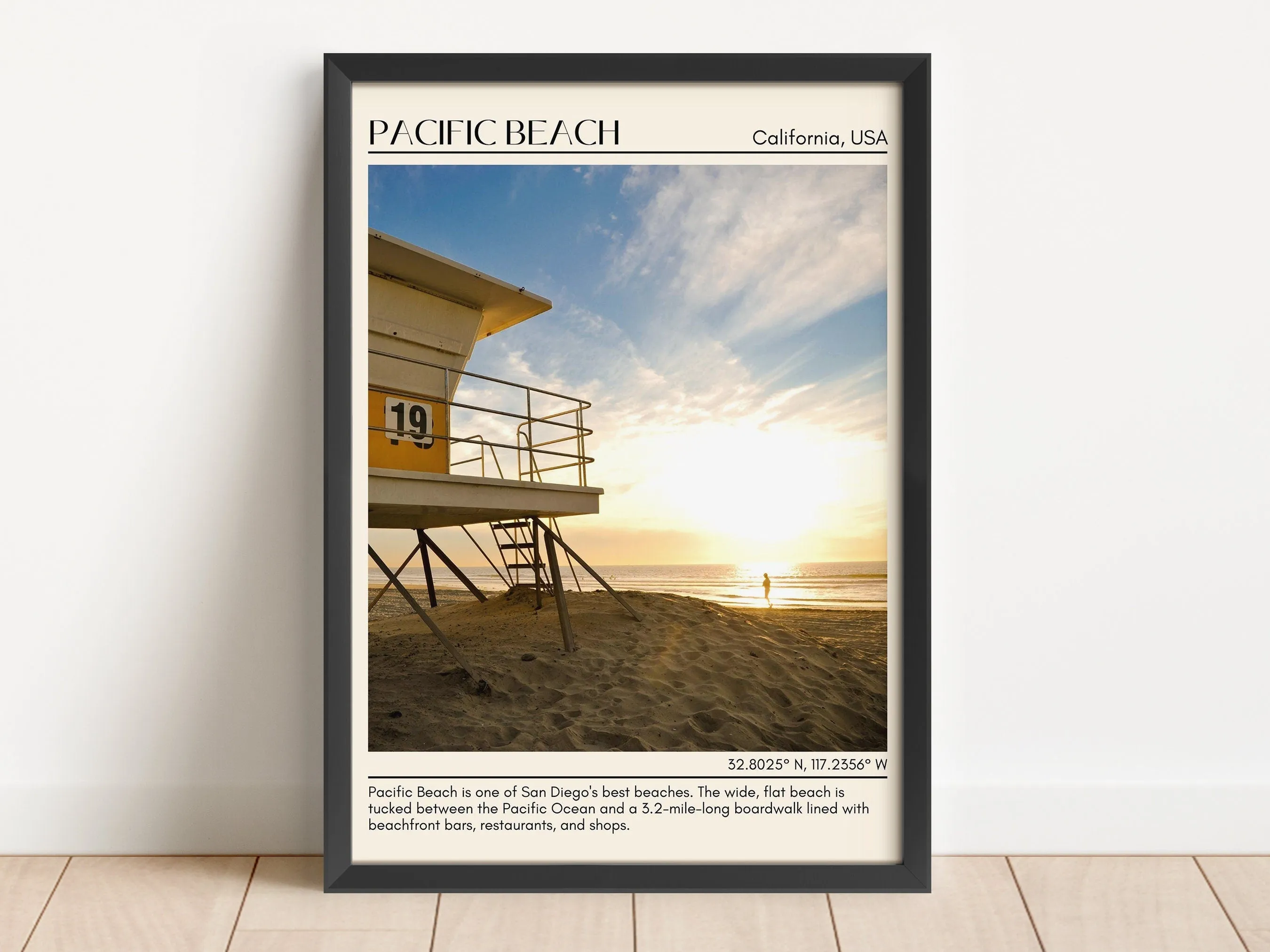 Pacific Beach San Diego Travel Poster, USA