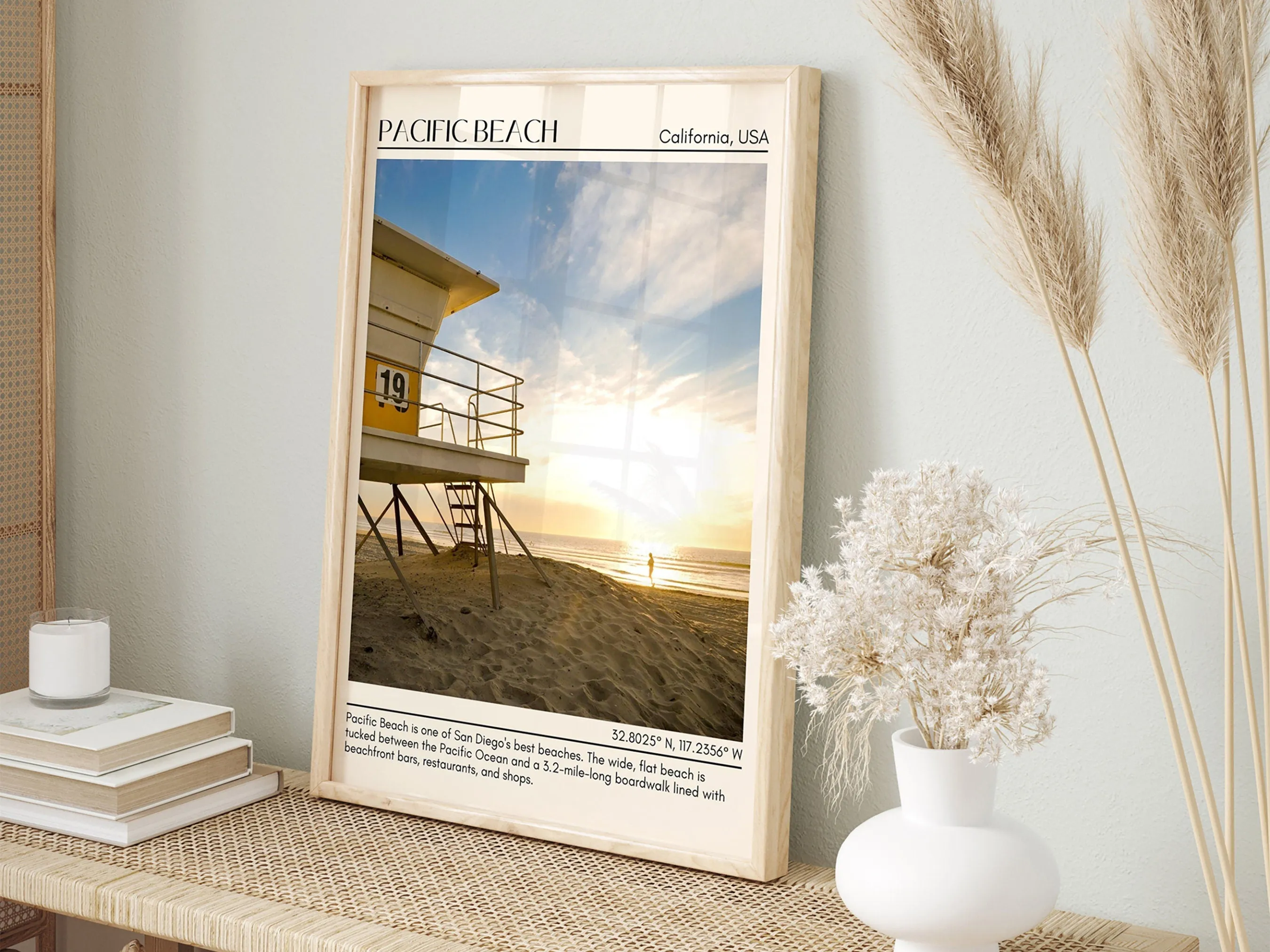 Pacific Beach San Diego Travel Poster, USA