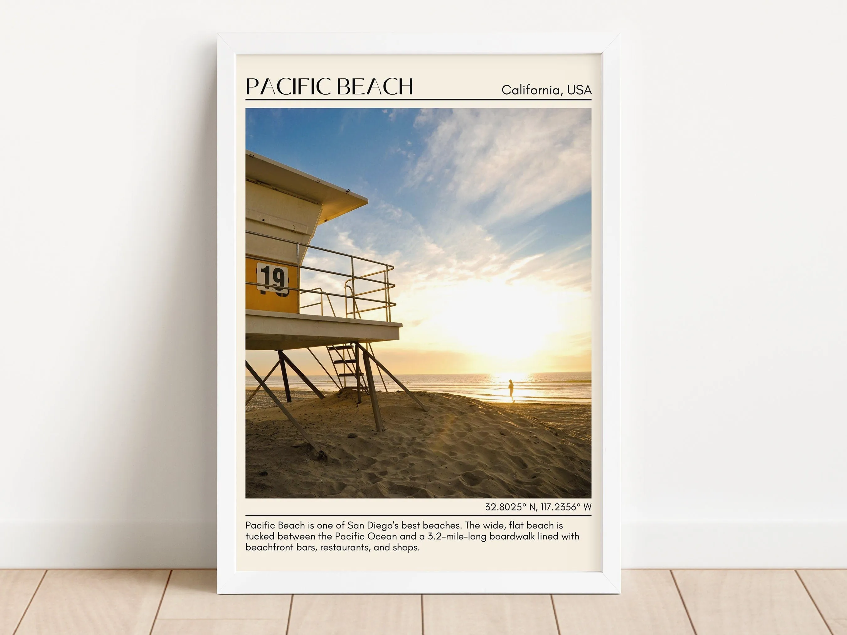 Pacific Beach San Diego Travel Poster, USA