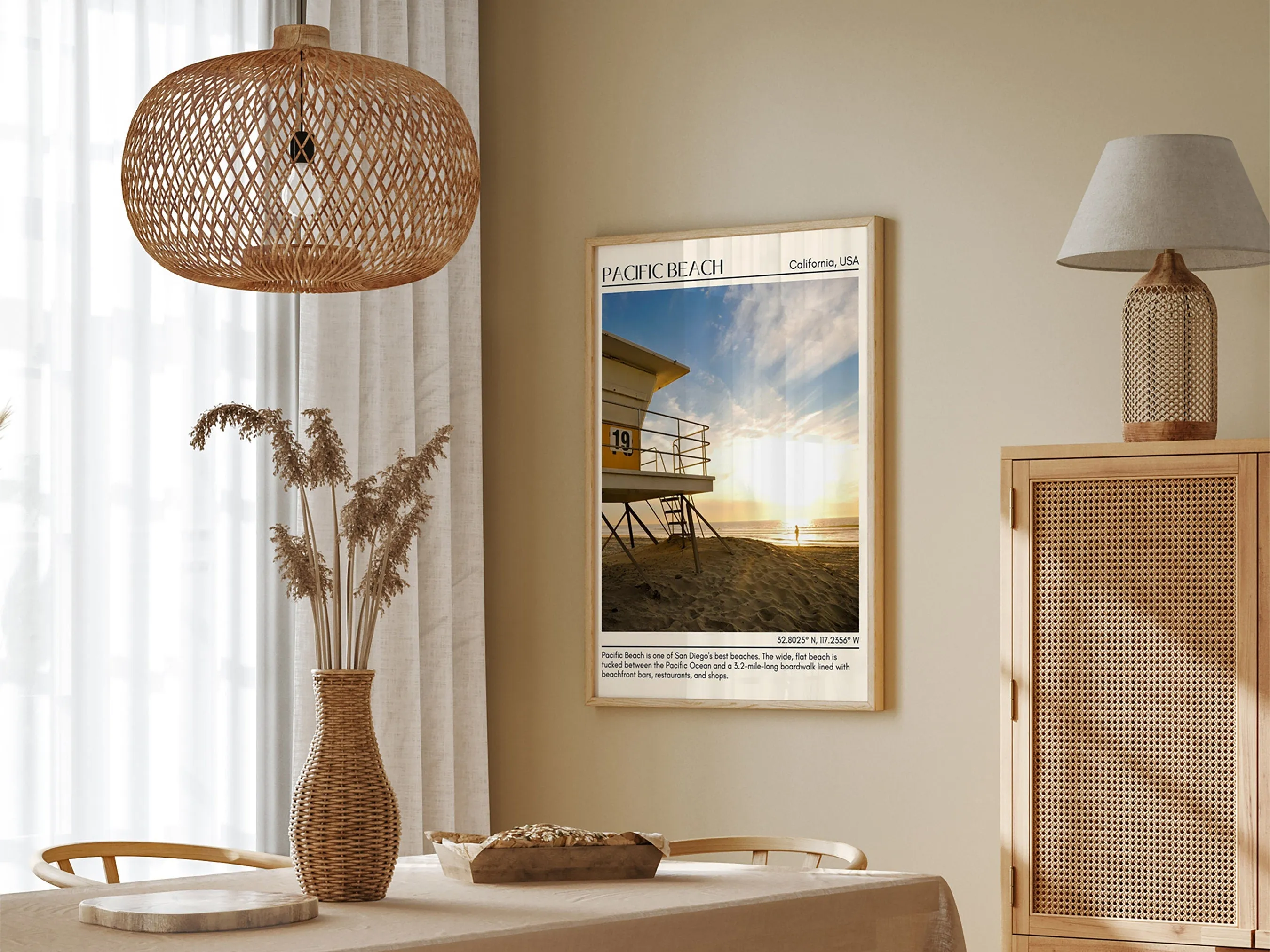 Pacific Beach San Diego Travel Poster, USA