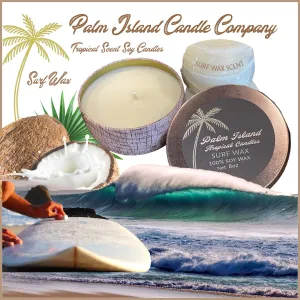 Palm Island Candle Co. 8oz Wood Print Metal Tin - Surf Wax Scent