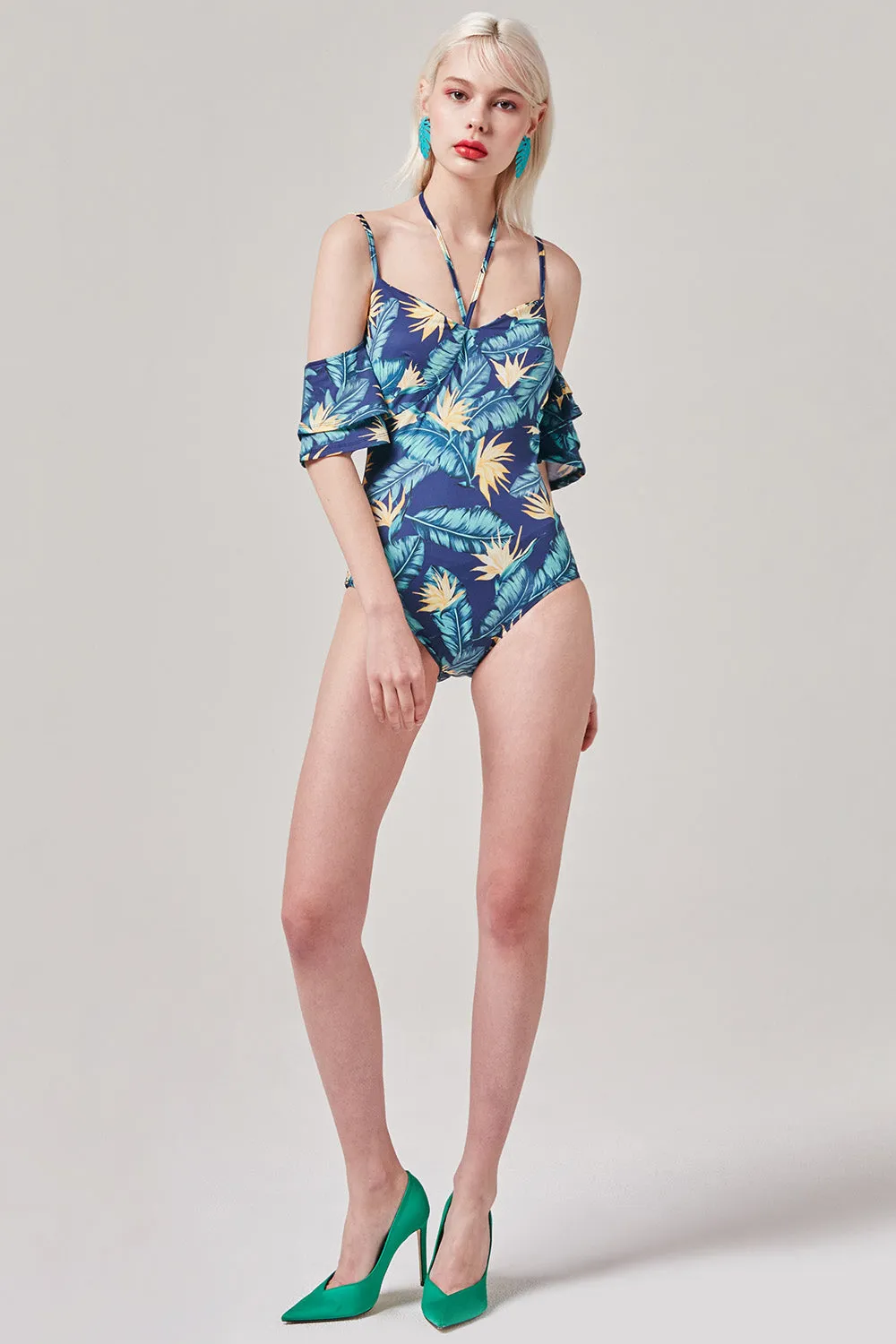 Palm Leaf One Piece Swimsuit