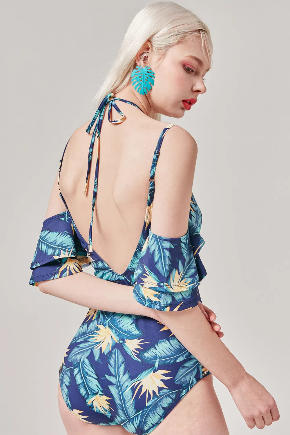 Palm Leaf One Piece Swimsuit