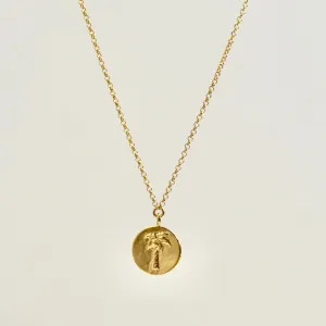 Palm Tree 🌴 Coin Pendant Necklace