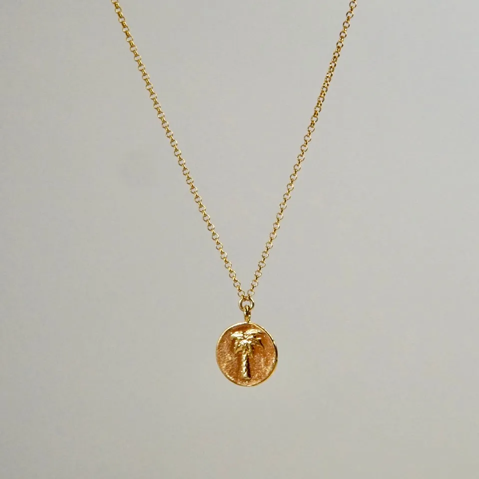 Palm Tree 🌴 Coin Pendant Necklace