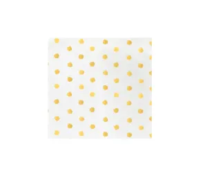 Papersoft Napkins Dot Yellow Cocktail Napkins - Set of 20