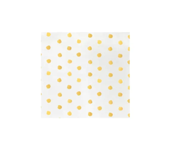 Papersoft Napkins Dot Yellow Cocktail Napkins - Set of 20
