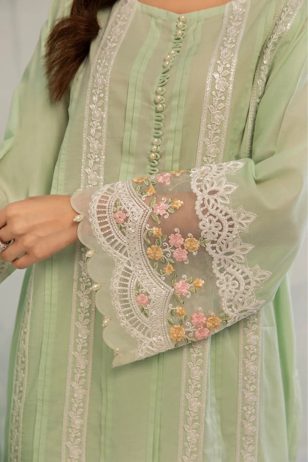 Parrot Green Embroidered Pakistani Salwar Kameez Dupatta Salwar Suit