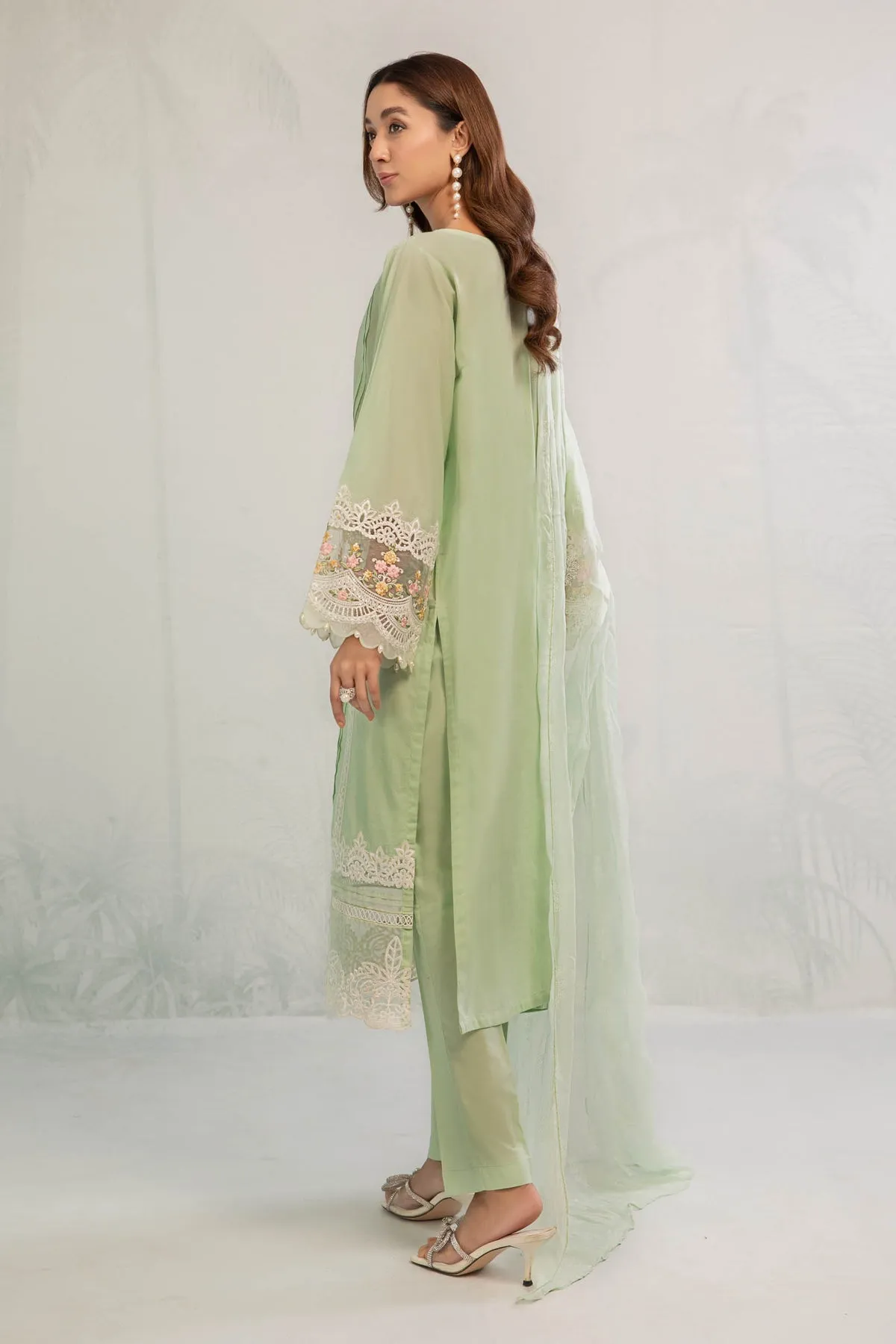 Parrot Green Embroidered Pakistani Salwar Kameez Dupatta Salwar Suit