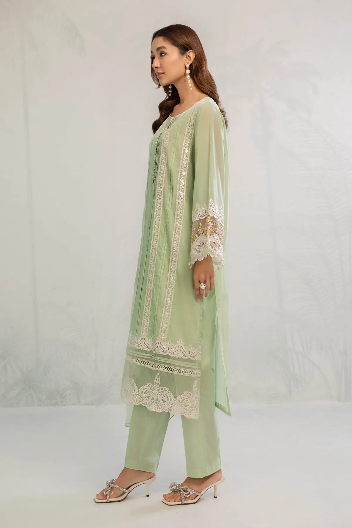 Parrot Green Embroidered Pakistani Salwar Kameez Dupatta Salwar Suit