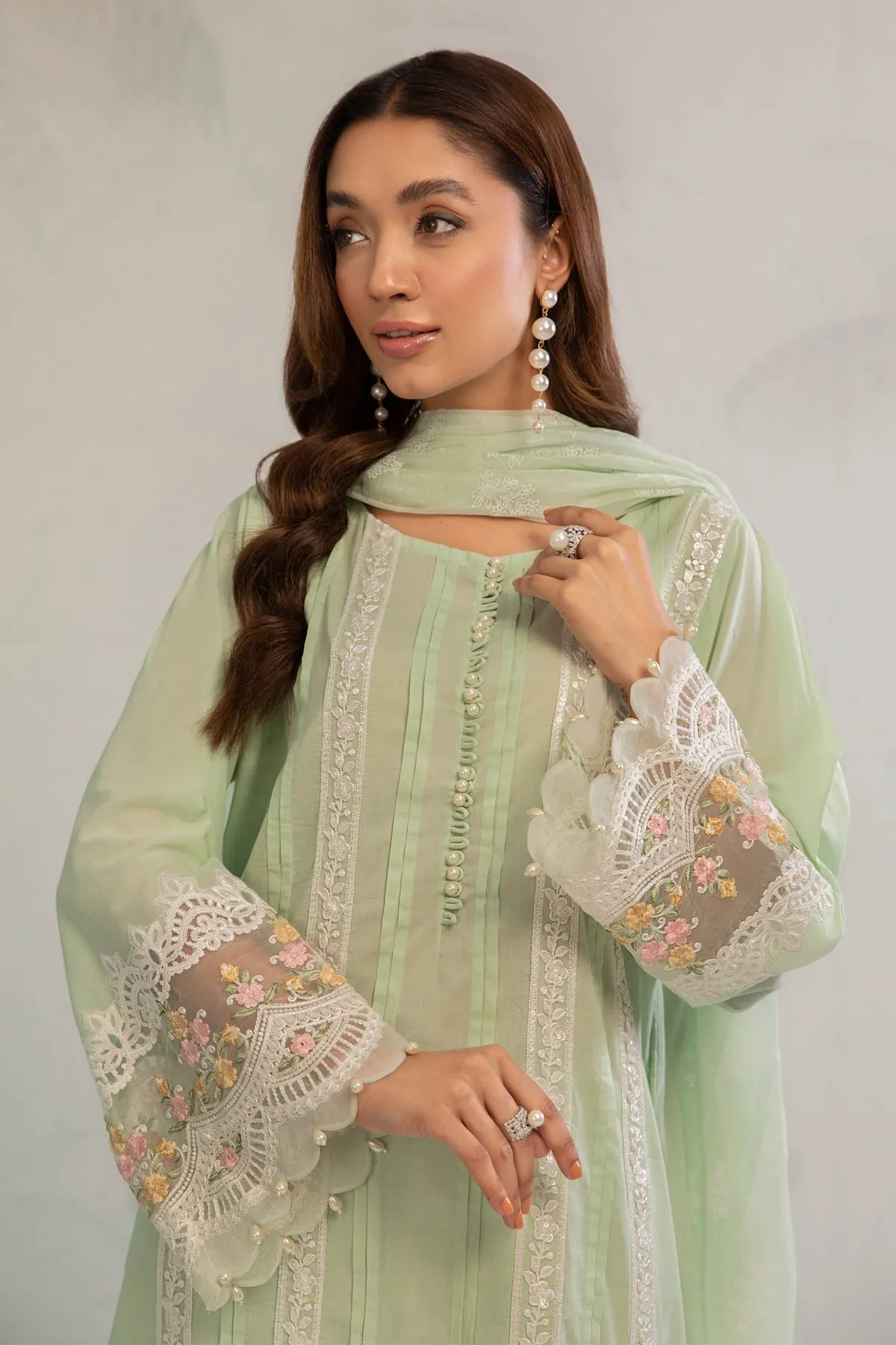 Parrot Green Embroidered Pakistani Salwar Kameez Dupatta Salwar Suit