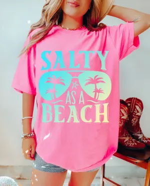 Peony Comfort Colors Salty As A Beach Tee/ Summer Vibes Beach Cover Up Vacation Summer Tee