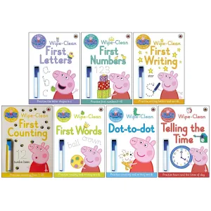 Peppa Pig Collection 7 Books Set (Wipe-Clean First Letters, Wipe-Clean First Numbers, Wipe-Clean First Writing)