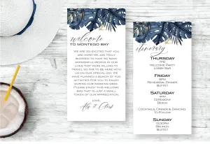 Personalized Wedding Welcome Letter & Itinerary - Blue Palms