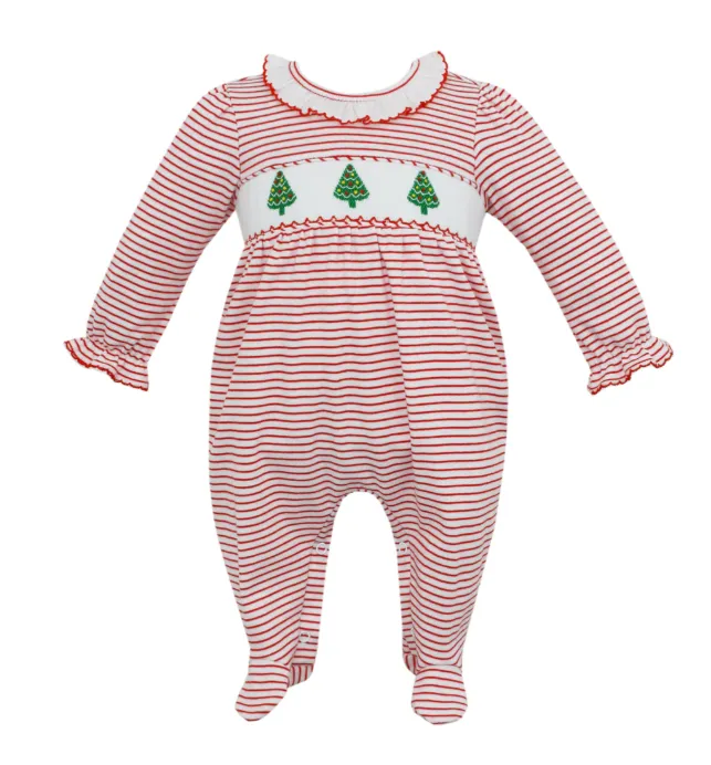 Petit Bebe Smocked Knit Christmas Gown