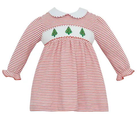 Petit Bebe Smocked Knit Christmas Gown