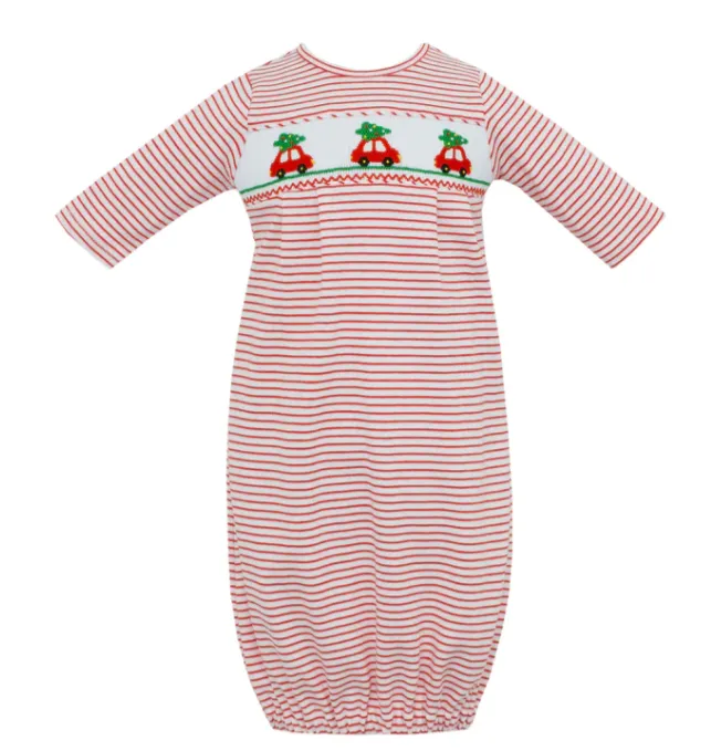 Petit Bebe Smocked Knit Christmas Gown