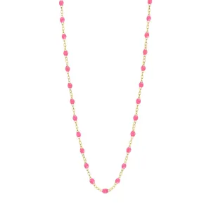 pink gigi classic necklace- yellow gold 20 inch