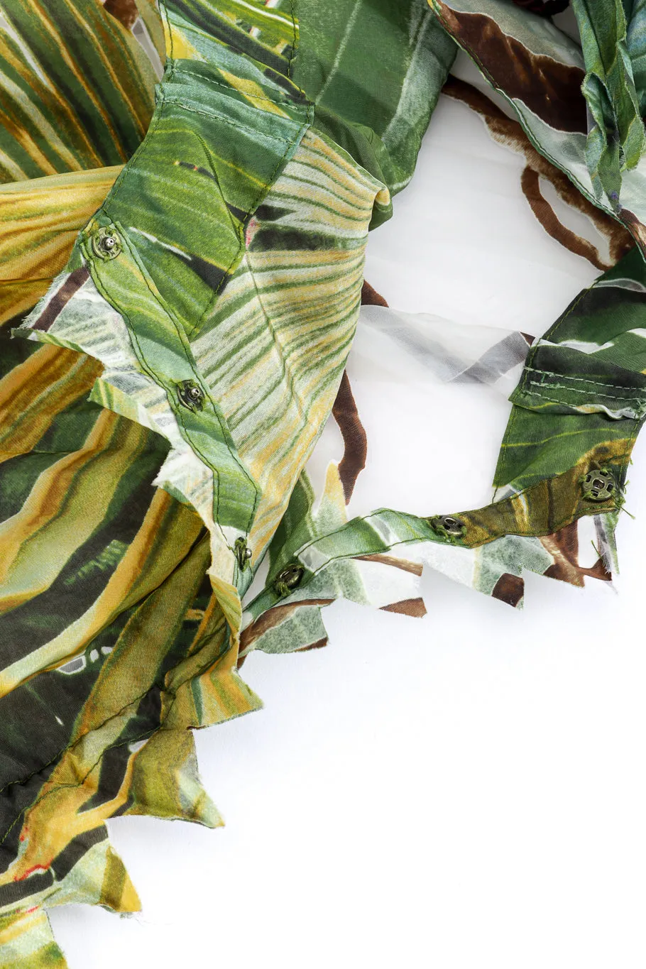 Pleated Palm Print Dress